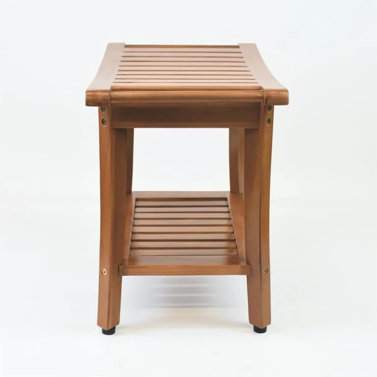 Stolička DIVERO s držiakom, masívny teak 47,2 x 33,5 x 56 cm