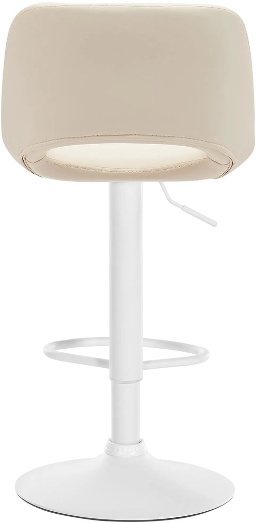 Design-Shop 2x Barová stolička Camden - koženka, biely rám - Krémová