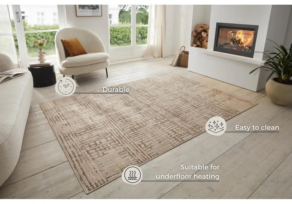 Hnedý/béžový koberec 200x280 cm Terrain – Hanse Home