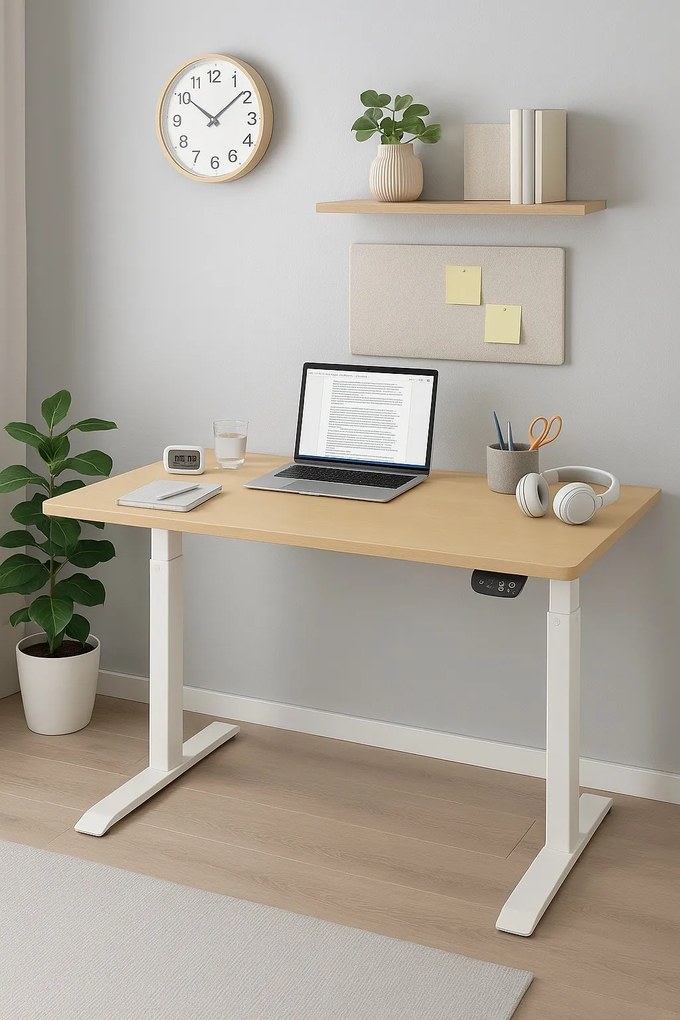 Herný stôl BR01 svetlohnedý s bielym rámom 140 cm