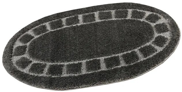 Kúpeľňový koberček Ocean tmavosivý ovál