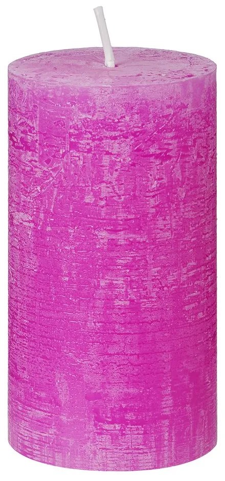 RUSTIC Sviečka 13 cm - fuchsiová