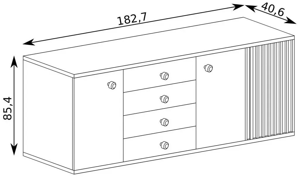 Komoda Claudi 20 (dub artisan). Akcia -19%. Vlastná spoľahlivá doprava až k Vám domov. 1055505