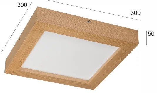 Brilagi-LED Stmievateľné svietidlo WOODY FRAME LED/24W/230V dub 30x30 cm IP44 + DO