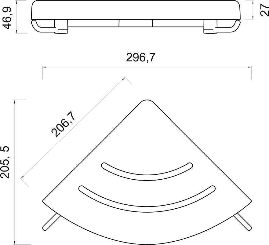 Mereo Mereo, Polička rohová s háčikmi, MER-CB960A