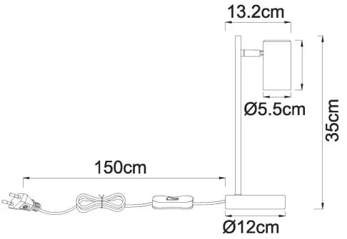 Globo 57911TSA - Stolná lampa ROBBY 1xGU10/5W/230V