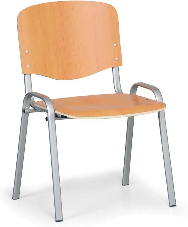 Drevená stolička ISO, buk, konštrukcia sivá, nosnosť 120 kg