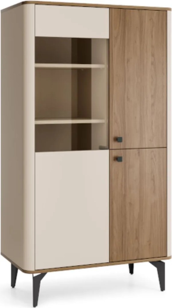 Vitrína do obývačky 88 cm na nožičkách kašmír/orech royal Aurena AU3