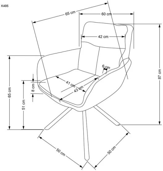 Jedálenská stolička HALSA 1 ks sivá