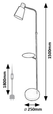 Rabalux 74229 - Stojacia lampa AZIM 1xE27/40W/230V čierna