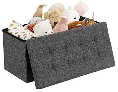 SongmicsHome Taburet s úložným priestorom OTO, 76x38x38cm, antracitová