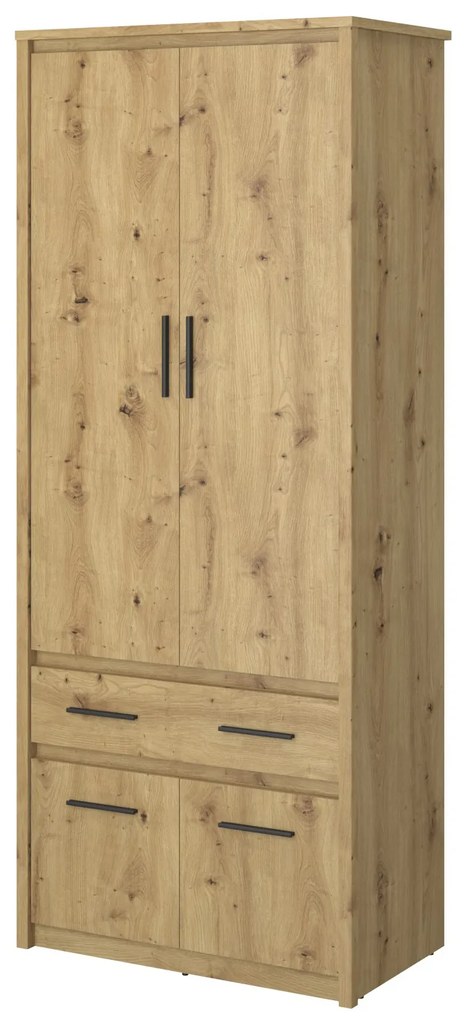 Šatníková skriňa Andra 4D1S/40 (dub artisan). Vlastná spoľahlivá doprava až k Vám domov. 1052752