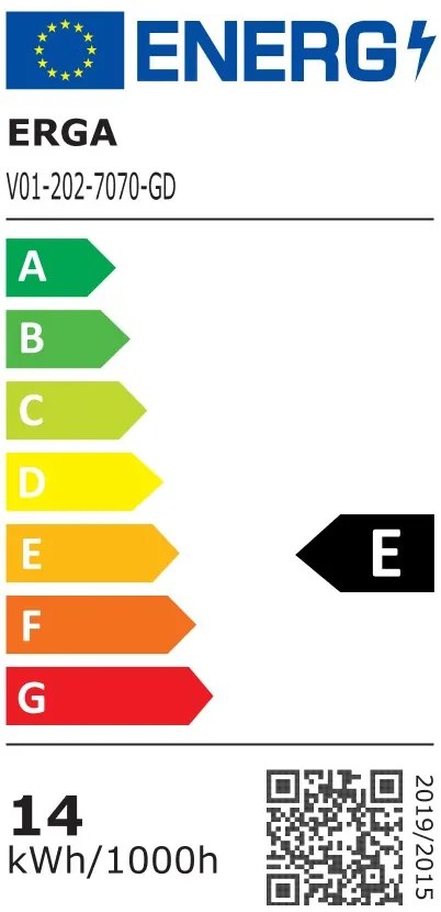 Erga Olivia, okrúhle LED zrkadlo 70cm, zlatý kovový rám, 1610 lm, 6500K, predné osvetlenie, ERG-V01-202-7070-GD