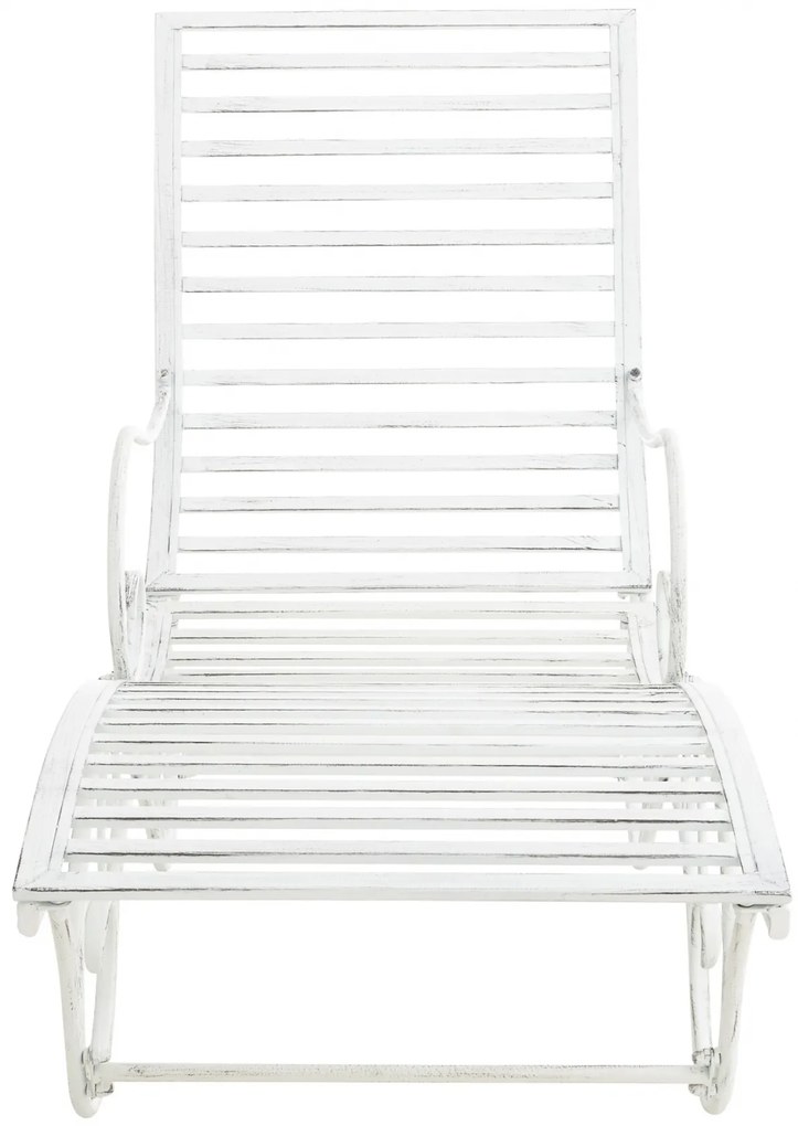 Kovová záhradné lehátko Amiens - Biela antik