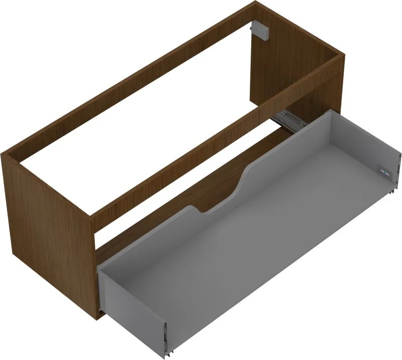 Mexen Box-A, závesná skrinka 120 cm, 1 zásuvka, orech, 91AX0-1200-470-1-86