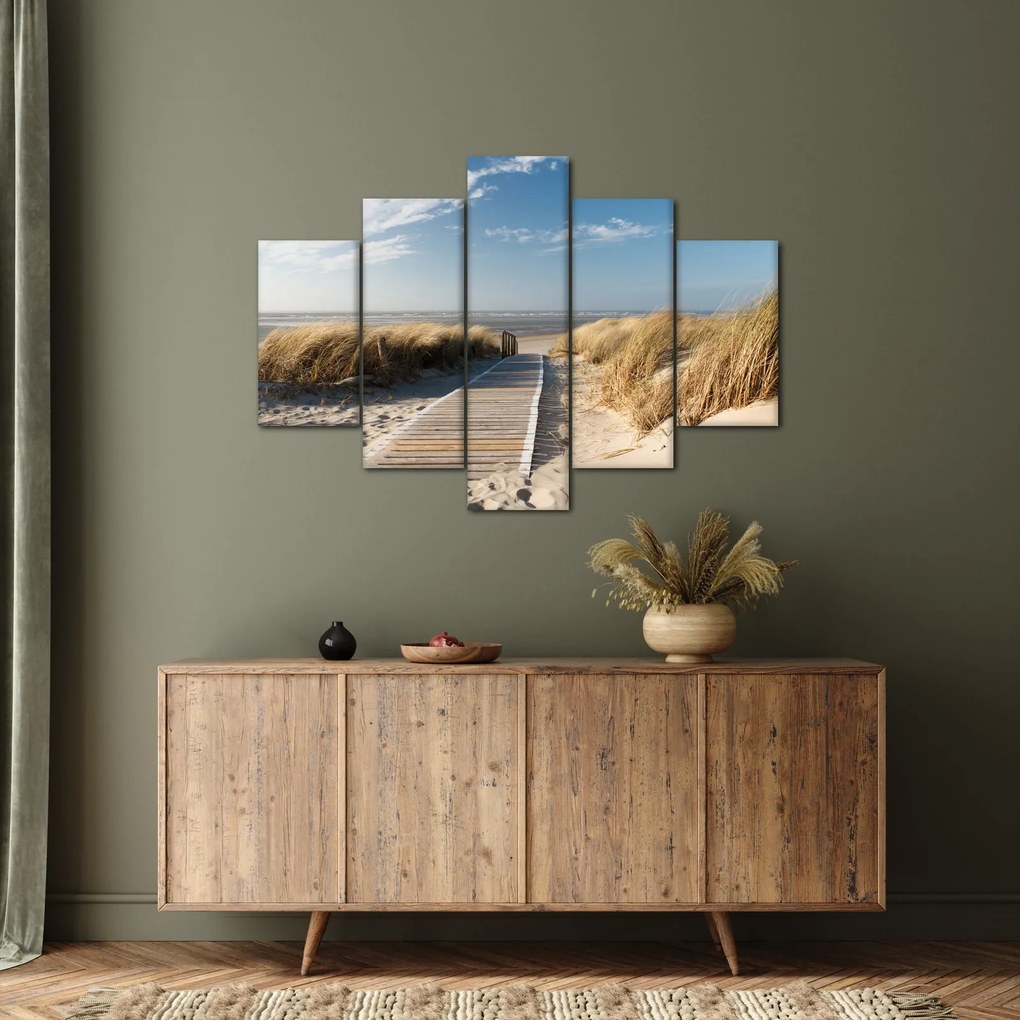 Obraz - Piesočná pláž na ostrove Langeoog, Nemecko (150x105 cm)
