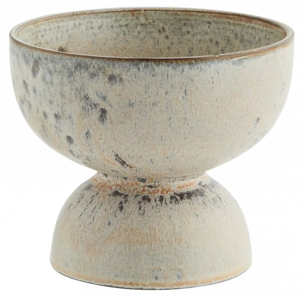 MADAM STOLTZ Kameninový obal na kvetináč Creme Grey - menší