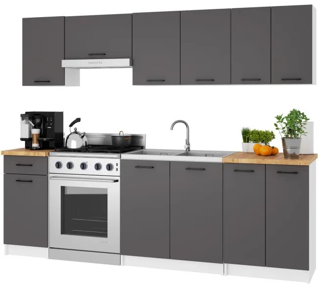Spodná kuchynská skrinka s doskou OLIWIA S50 SZ1 biela / grafitová / sivá