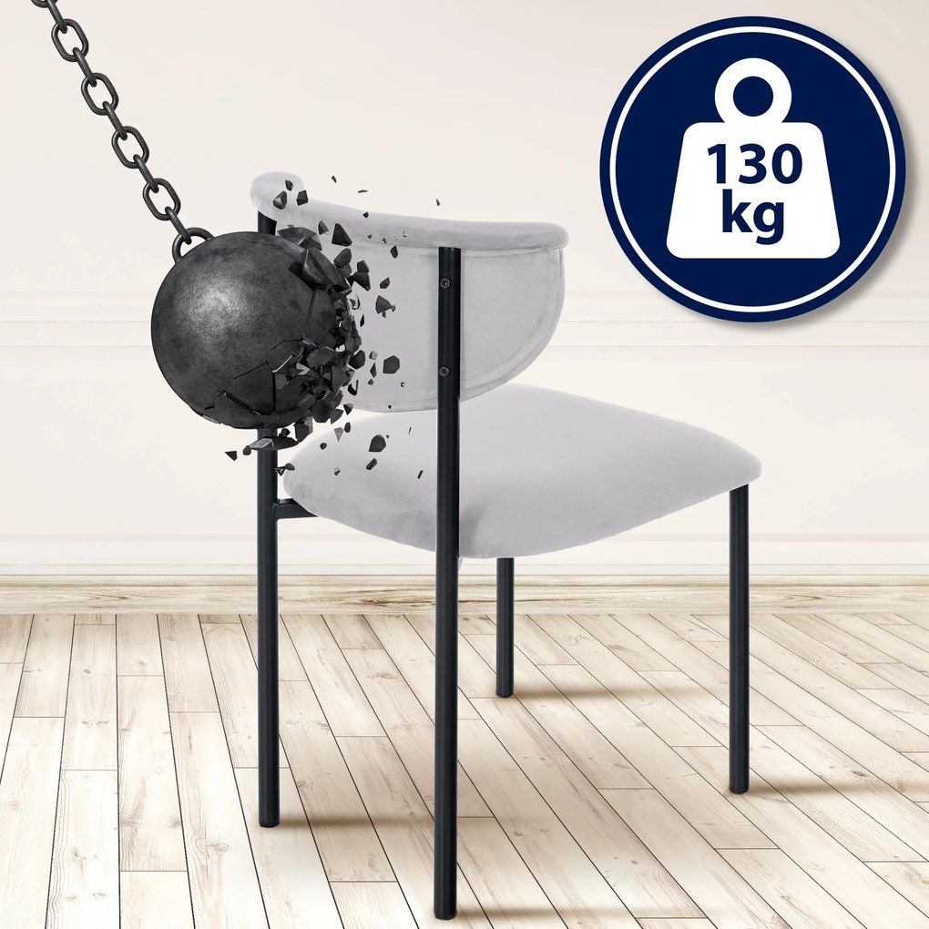 Stolička pre návštevy Gambell zamat - sivá