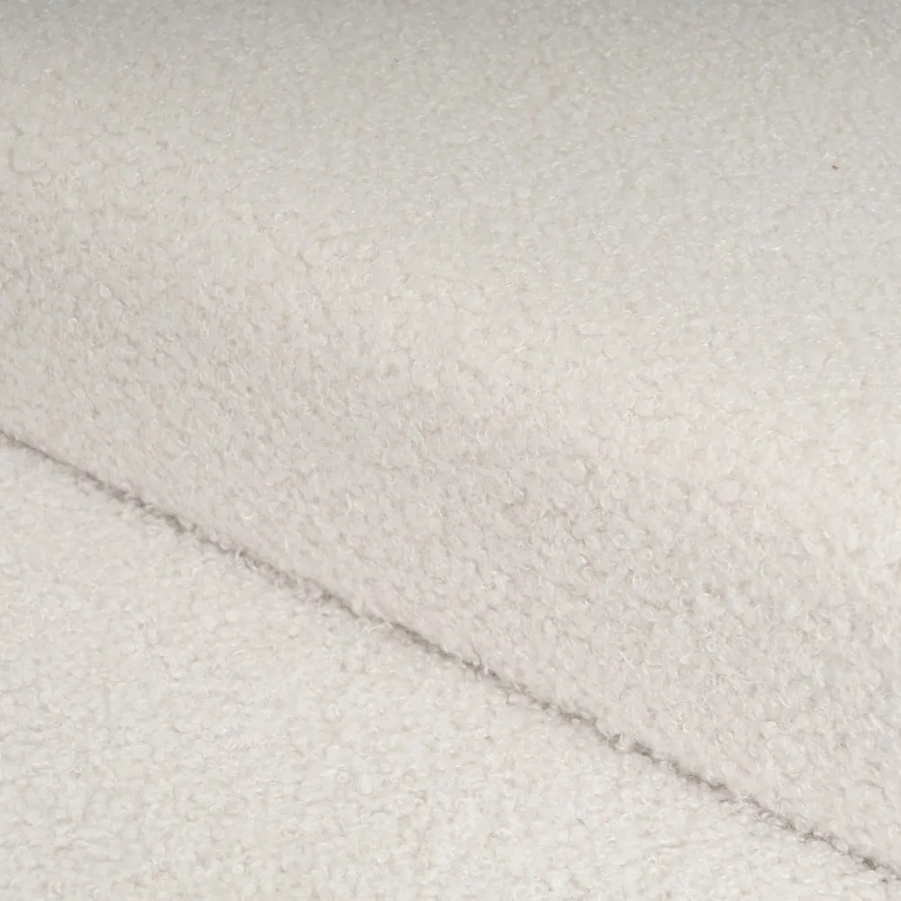 Biely taburet z textílie buklé Ecru – Casa Selección