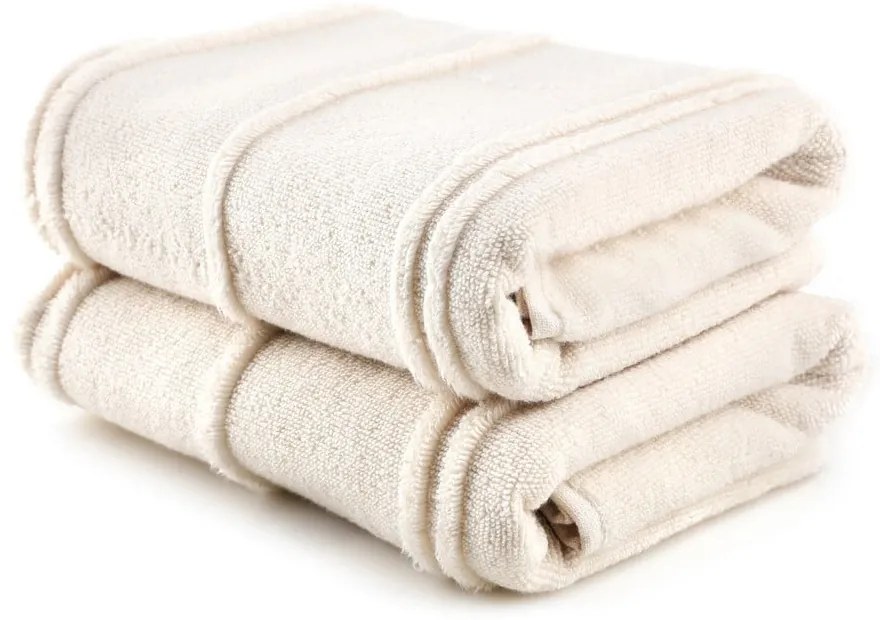Krémové froté uteráky v súprave 2 ks 50x90 cm Arden – Foutastic