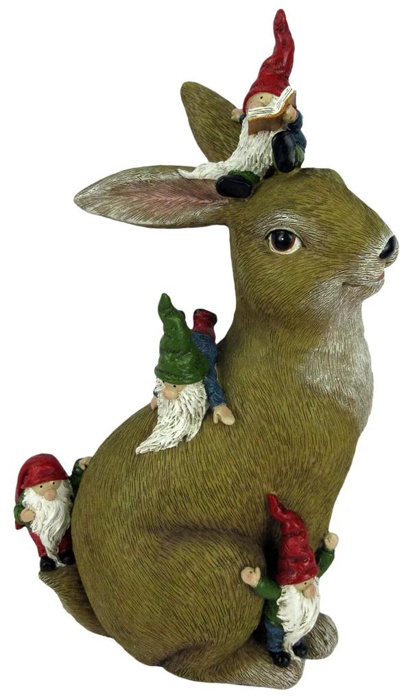 Dekorácia králik s trpaslíkmi - 18 * 11 * 30 cm