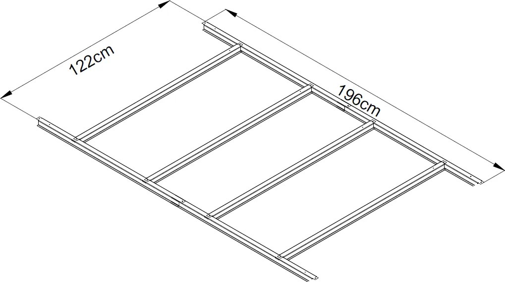 Základňa BBSH‑ZD67 pre záhradný domček BestBerg ZD‑67 / 122 × 196 cm / oceľ / strieborná