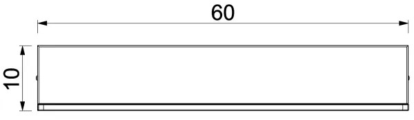 Nástenná polica s LED osvetlením SHELF 10x60 cm čierna