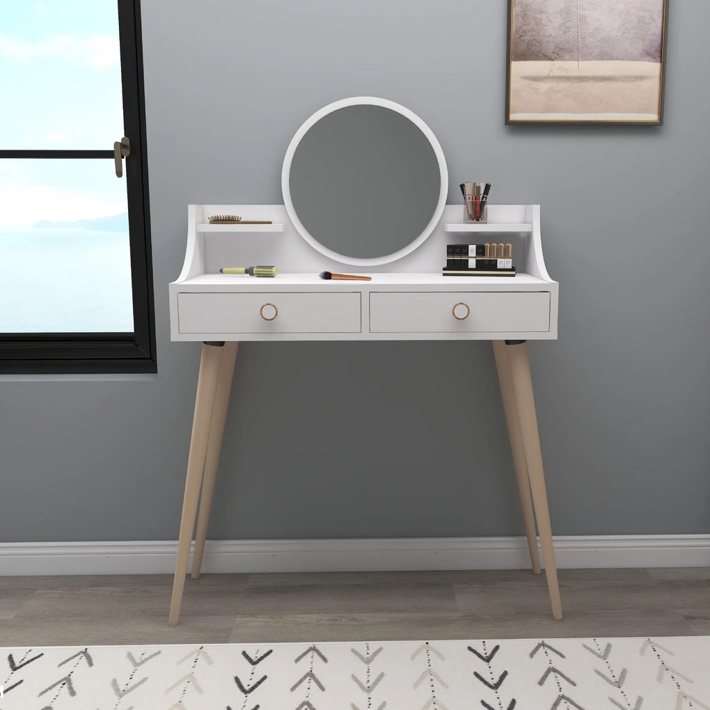 Designový toaletní stolek Melinda bílý