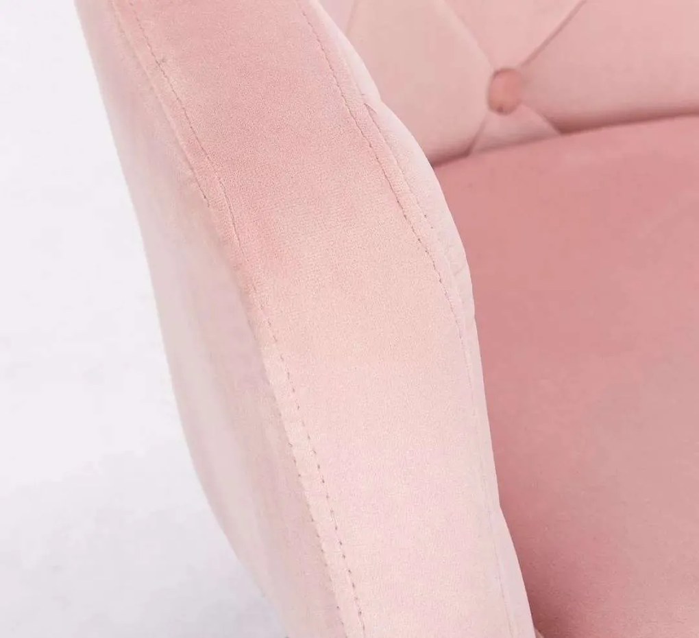 LuxuryForm DESIGN Kreslo ANDORA VELUR na zlatom tanieri - svetloružové