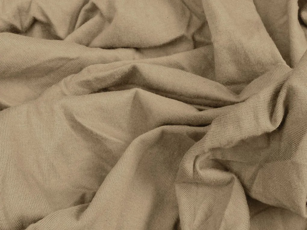 Jersey plachta do detskej postieľky béžové 70x140 cm