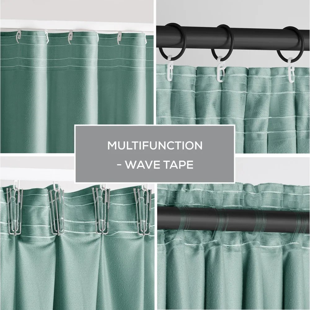 Svetlozelený zamatový dimout záves 140x245 cm Pleat – Restilo
