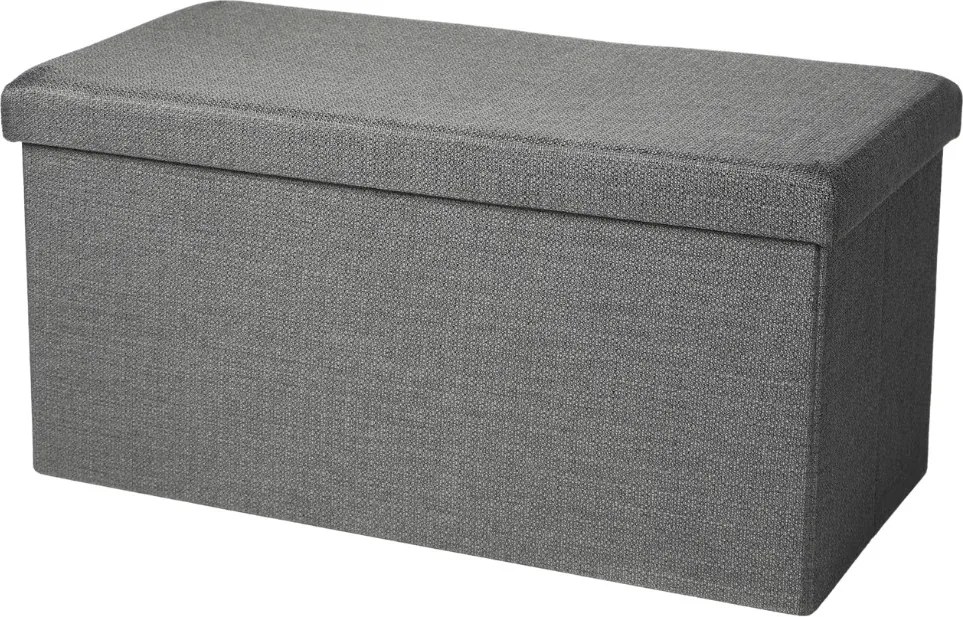 URBAN LIVING FORNORD Čalúnený úložný box / lavica, tmavosivý
