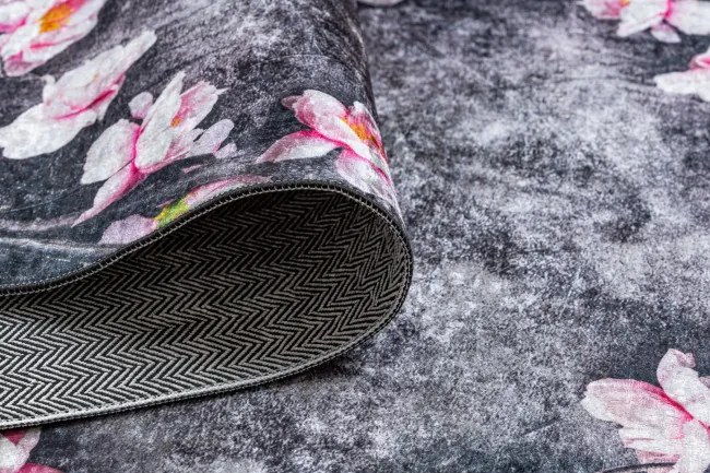 Protišmykový koberec / behúň ANDRE 28170 sivý / ružový