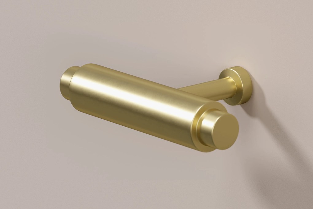 Nočný stolík Lorini 45 cm na sokli - kašmírová / zlatá úchytka T