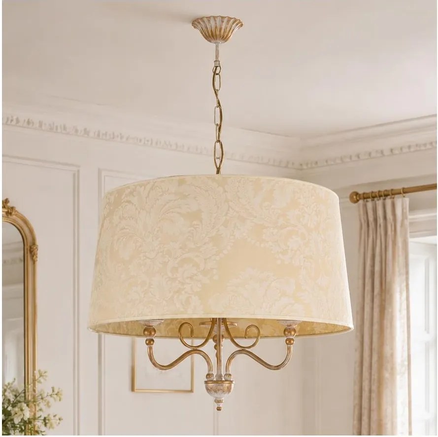 BRILAGI - Luster na reťazi SONIA 3xE27/15W/230V pr. 56 cm krémová/patina