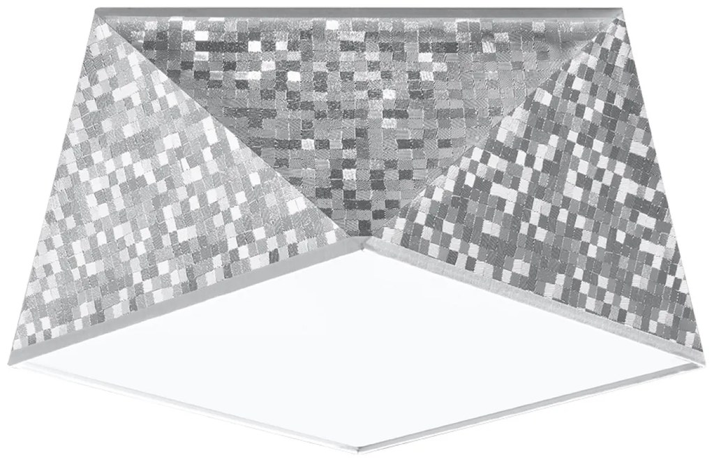 Stropné svietidlo Hexa, 1x sivé plastové tienidlo, (biely plast), (25 cm)