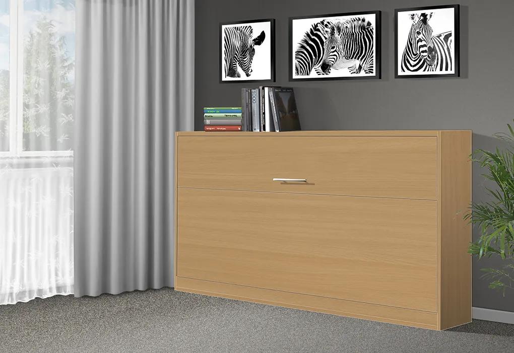 Nabytekmorava Sklápacia posteľ VS1056, 200x90cm farba lamina: dub sonoma svetlá/biele dvere, Varianta dverí: matné