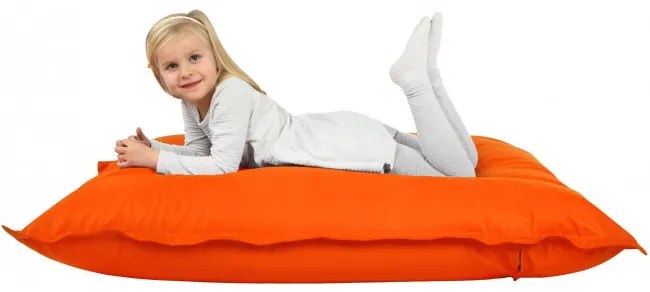 Vankúš na sedenie oranžový ekokoža