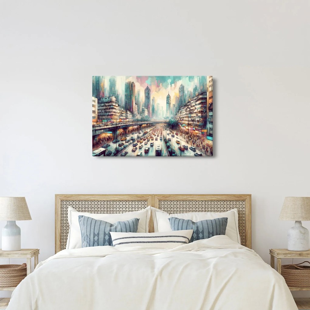 Obraz - Život veľkomesta (90x60 cm)