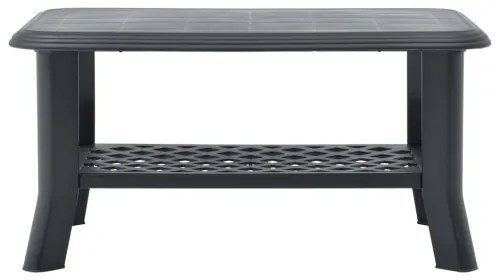 vidaXL Konferenčný stolík, antracitový 90x60x46 cm, plast-