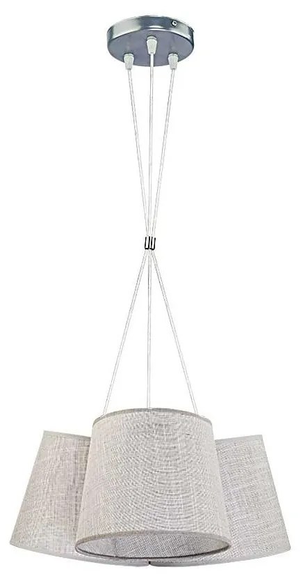 Duolla - Luster na lanku ROSSA 3xE27/40W/230V svetlo šedá