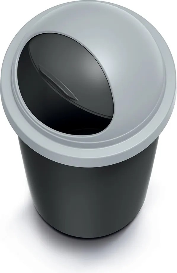 Odpadkový kôš COMPACTO ROLL 30 L čierny/svetlosivý