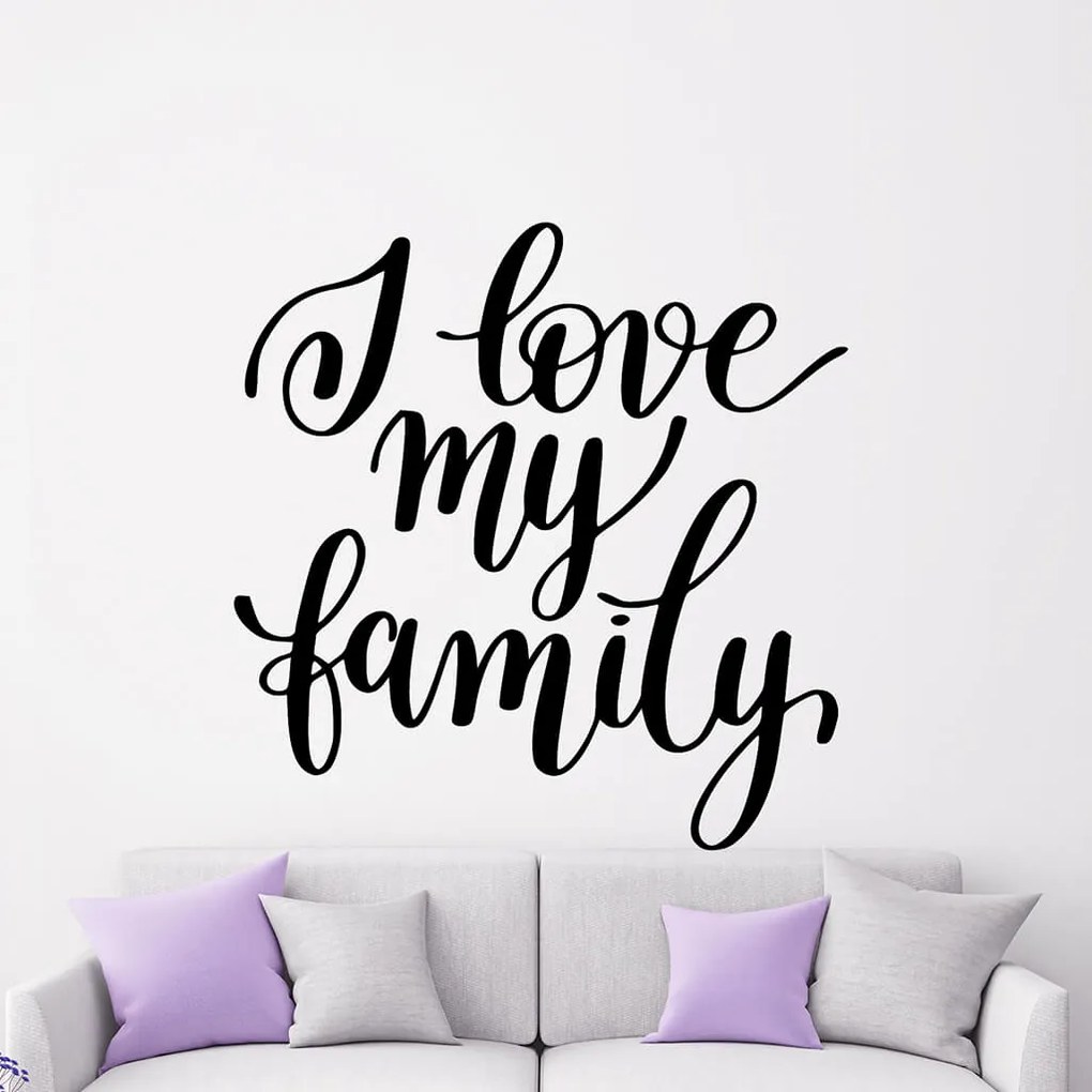 Veselá Stena Samolepka I love my family Farba: béžová, Veľkosť: 100 x 103 cm