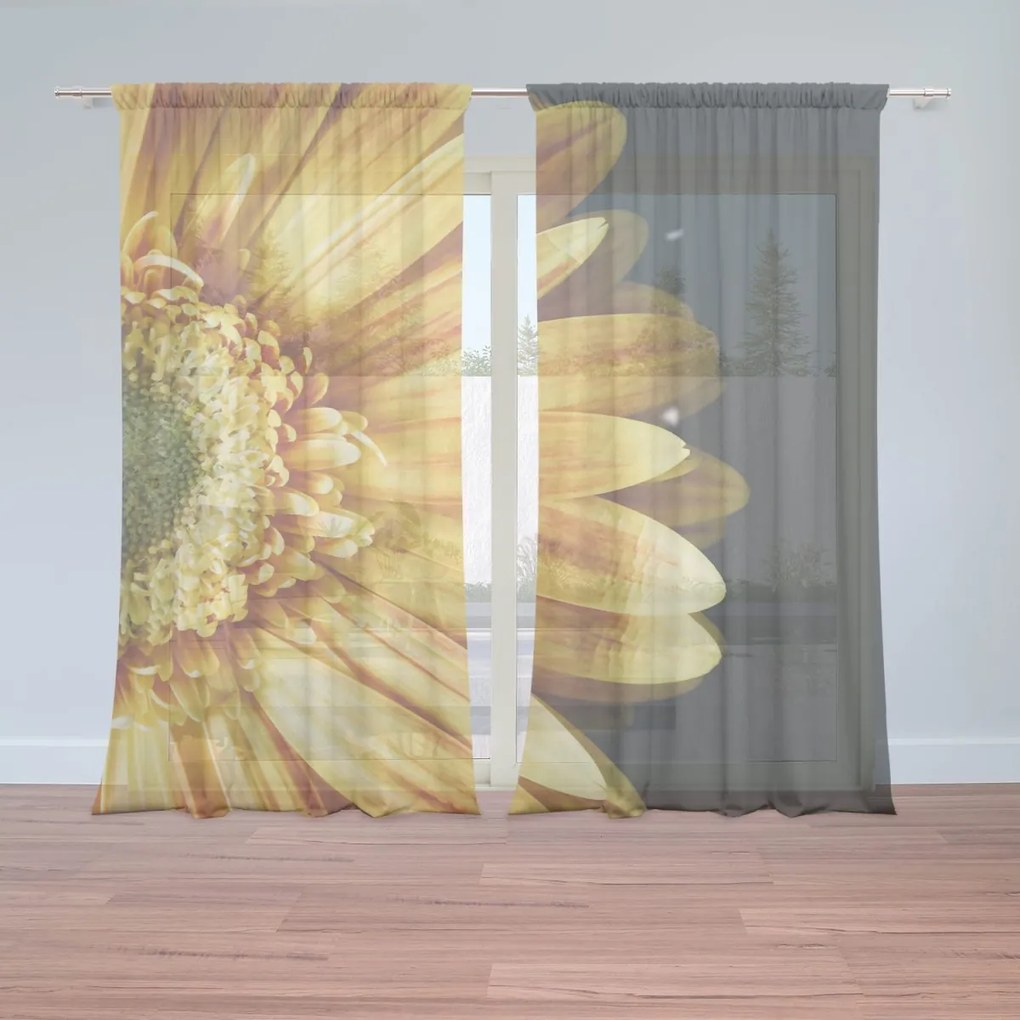 Sablio Záclony Žltá gerbera: 2ks 150x250cm