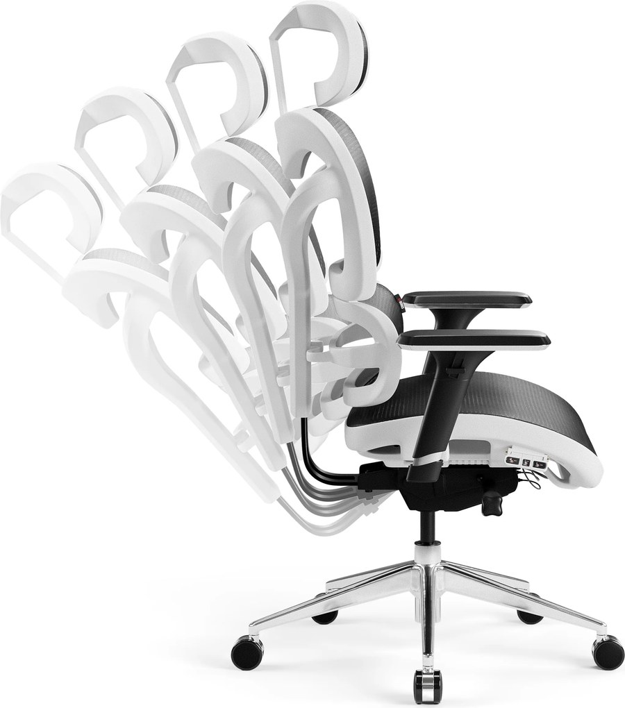 Ergonomická kancelárska stolička, bielo-čierna: Diablo V-Commander