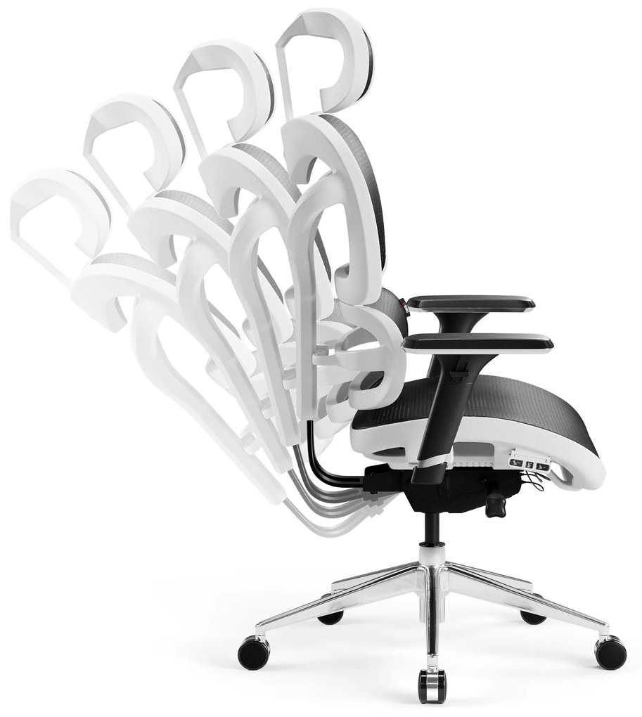 Kancelárska ergonomická stolička Diablo V-Commander: Bielo-Čierna