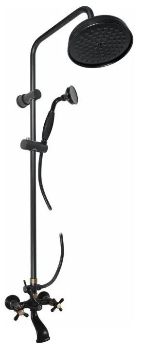 RAV Slezák MK159.5/7CMATSM - Vaňová sada s batériou MORAVA RETRO čierna/mosadz