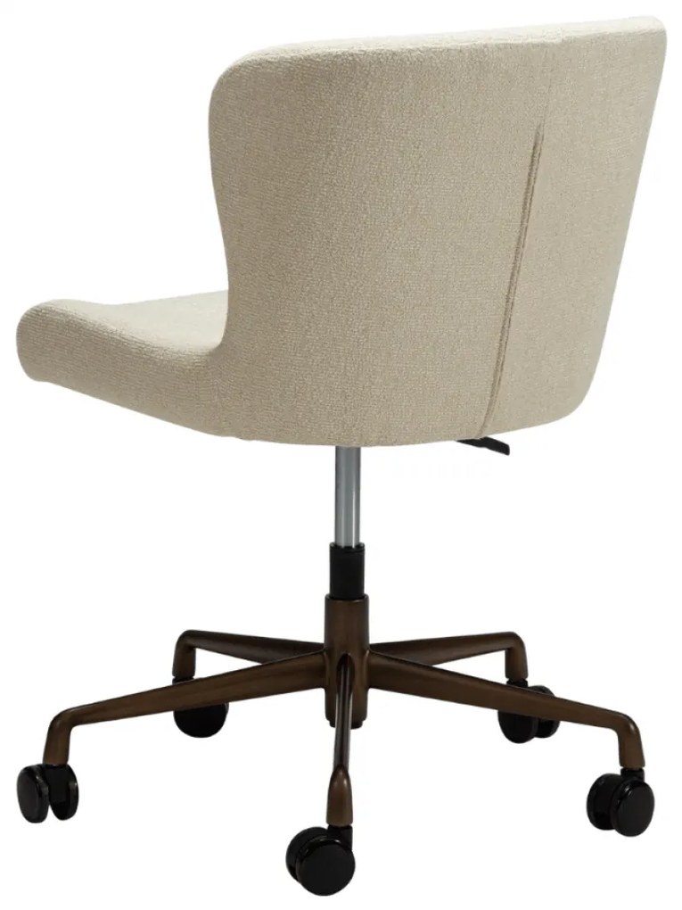 GLAM ČALÚNENÁ OFFICE STOLIČKA almond/antique brass