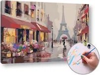 Maľovanie podľa čísel DÁŽĎ V PARÍŽI – nízka náročnosť